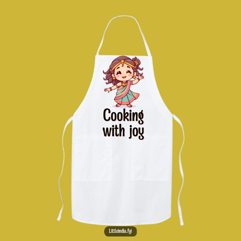 Funny Sari Dance Apron: Chef Character's Joyful Dance, Cook with Festive Flair