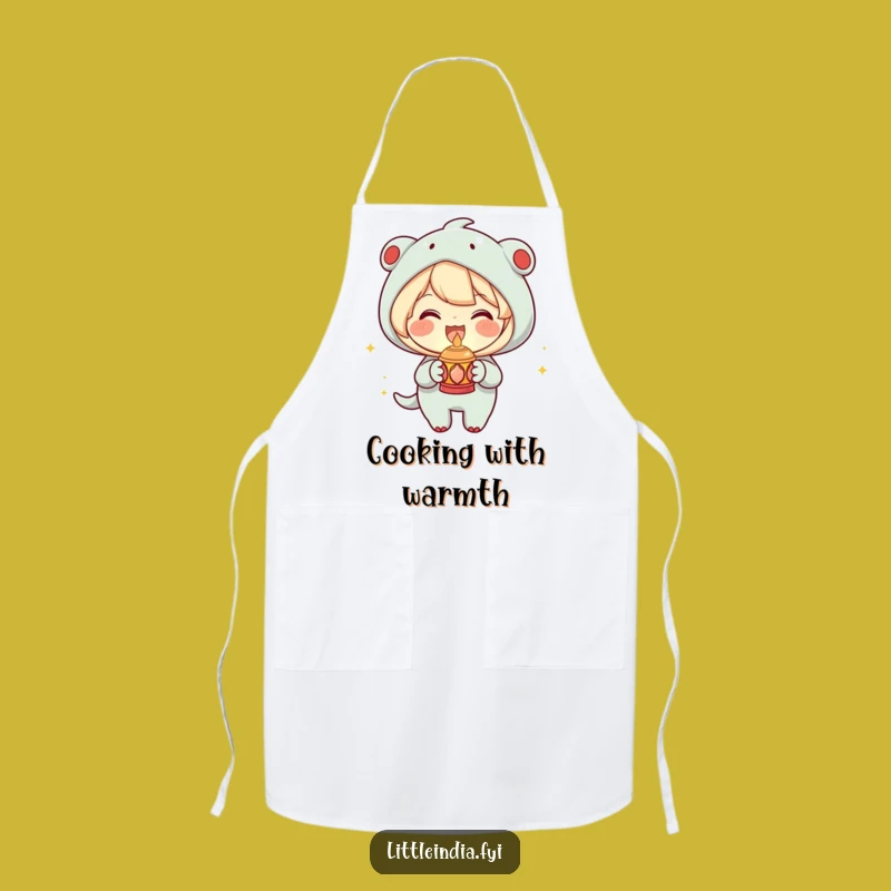 Funny Joyful Lamp Apron: Kitchen Glow, Warm Cooking - Great Funny Gift!