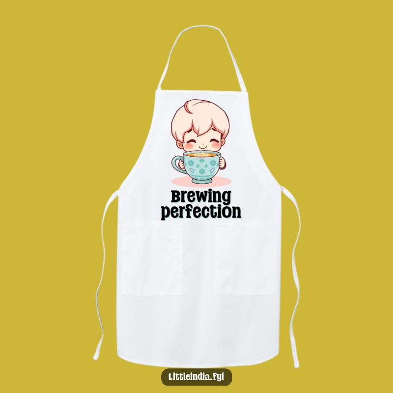 Funny Chai Time Apron: Smiling Chef's Cozy Kitchenwear, Perfect Funny Gift