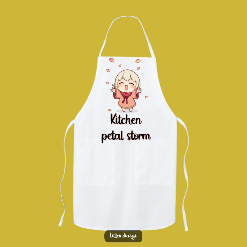 Funny Petal Toss Apron: Excited Chef's Joyful Kitchen Fun - Unique Cooking Gift