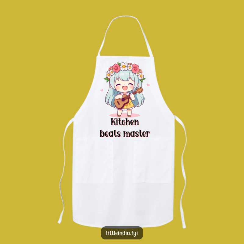 Funny Flower Garland Chef Apron - Delightful Musician, Kitchen Fun, Funny Gift