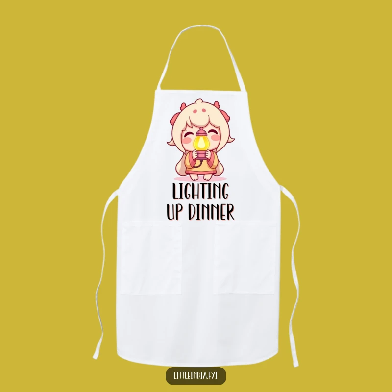 Funny Delighted Character Lamp Apron: Cook with Bright Inspiration!
