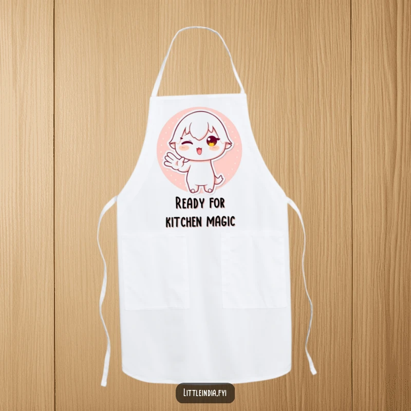 Funny Apron adorned with a playful character performing a sophisticated hand gesture, designed for cooks who love to add flair and humor to the kitchen.