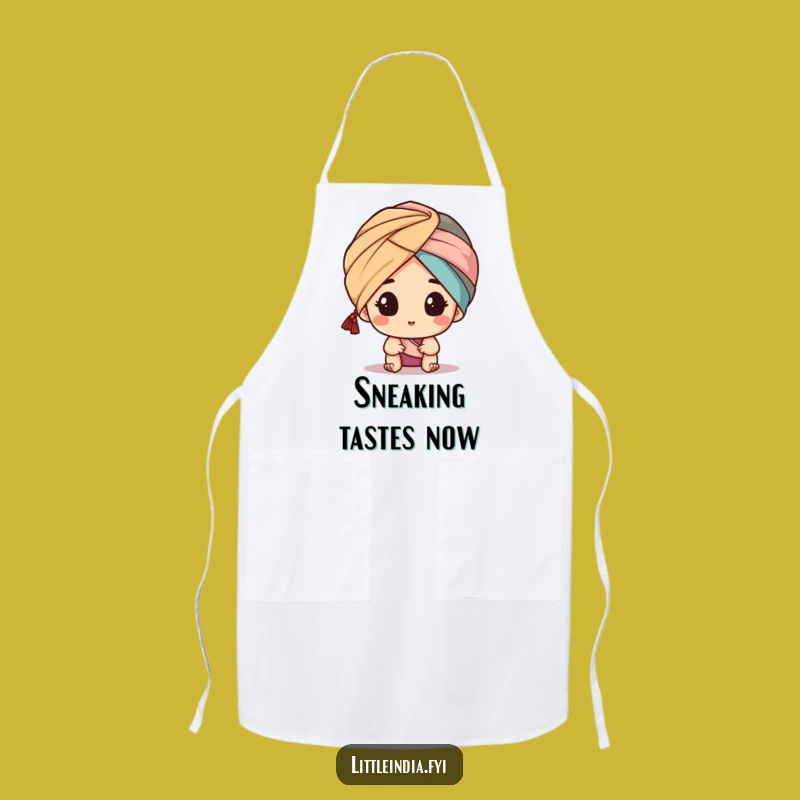 Funny Turban Peeking Apron: Kitchen Character Peeking, Perfect Funny Gift
