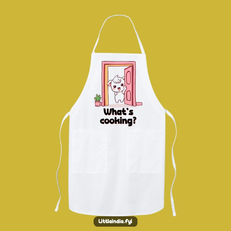 Funny Kitchen Apron: Curious Peek by Exciting Character for Vibrant Cooking