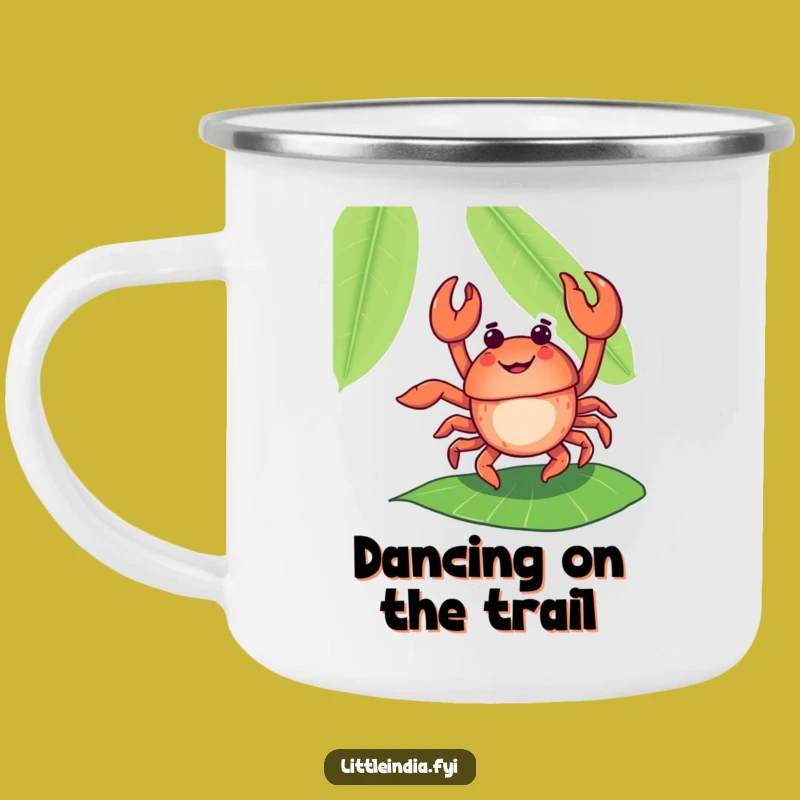 Funny Dancing Crab Banana Leaf Camping Mug - Tropical Adventures!