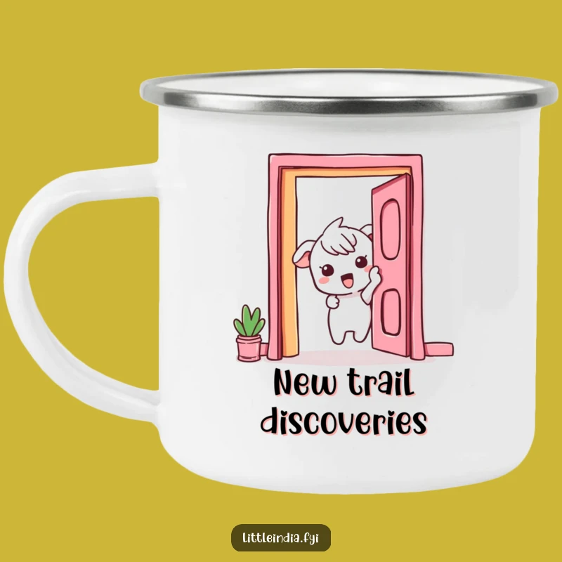 Funny Camping Mug: Curious Peek by Exciting Character for Vibrant Adventures