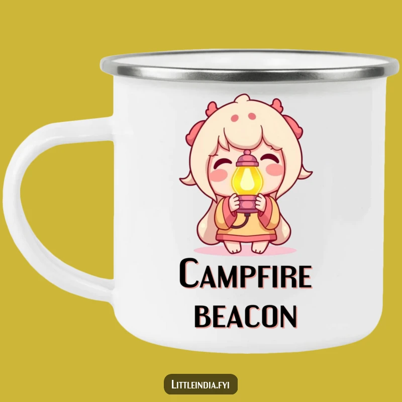 Funny Delighted Character Lamp Camping Mug: Illuminate Your Adventures!