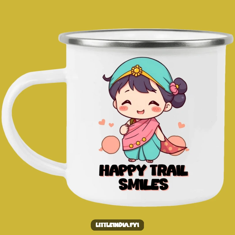 Funny Sari Character Camping Mug: Smiles on the Go, Ideal Funny Gift!
