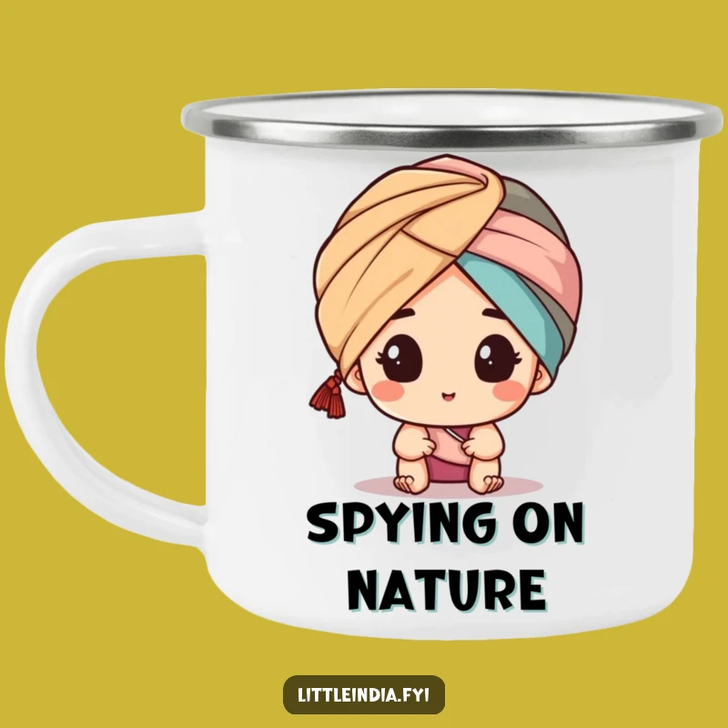 Funny Turban Peeking Camping Mug: Durable Character Peeking, Ideal Funny Gift