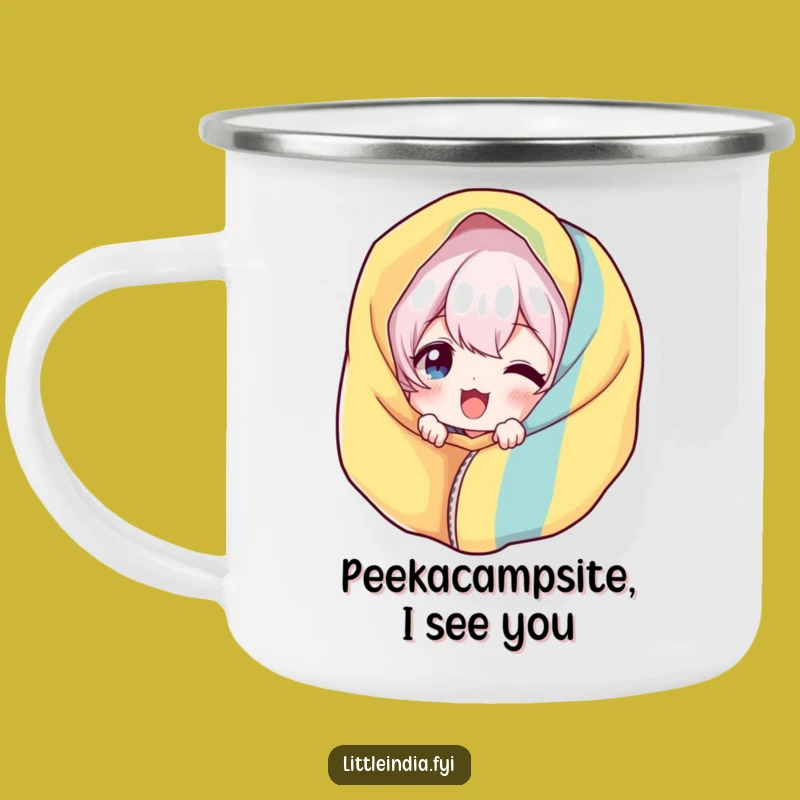 Funny Giggling Camping Mug: Sturdy Character Peek Cup - Outdoor Humor Gift