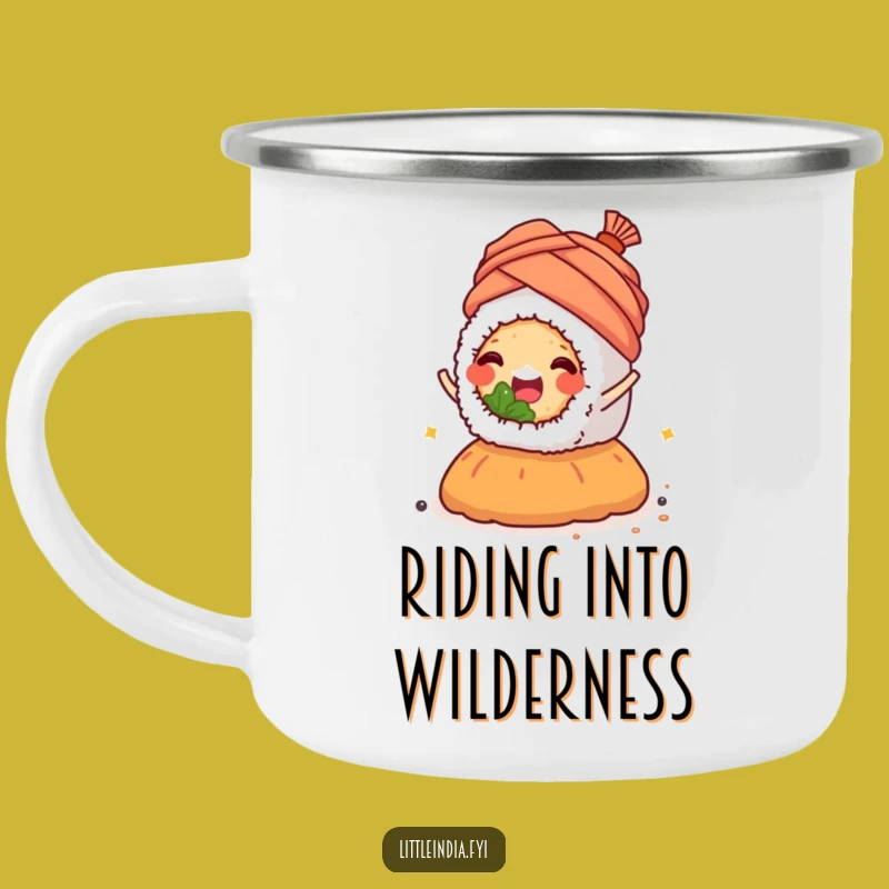 Funny Sushi Spice Camping Mug: Turban Ride Camp Gift