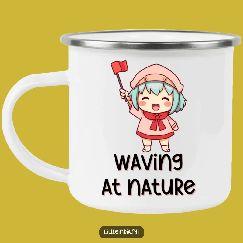 Funny Waving Flag Camping Mug: Cheerful Sips on Every Adventure!