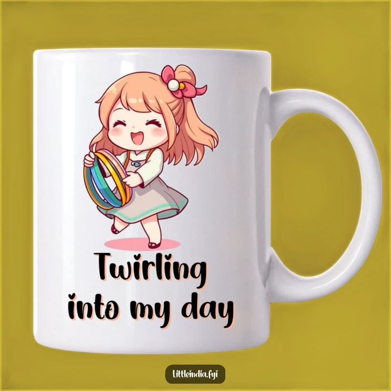 Funny Bangle Twirl Mug: Happy Character, Colorful Bracelets, Perfect Funny Gift for Sparkle Lovers