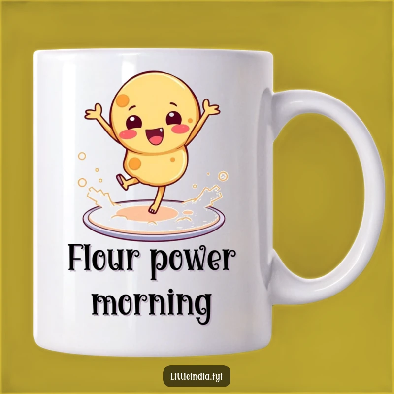 Funny Dancing Roti Flour Cloud Mug: Hilarious Indian Bread Gift for Foodies
