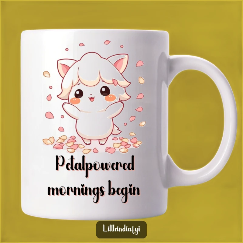 Funny Petal Scatter Mug: Playful Character Flourish Design - Whimsical Funny Gift