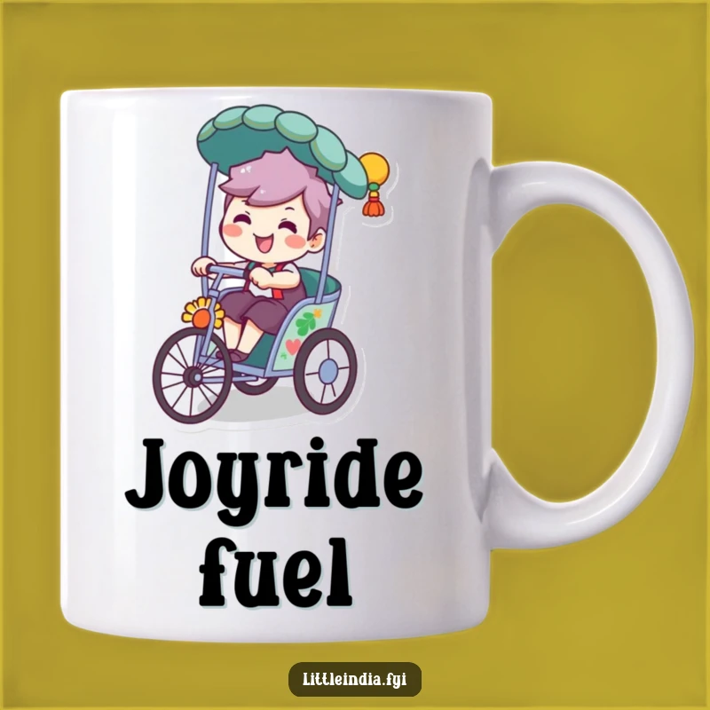 Funny Rickshaw Rider Mug - Playful Grin, Hilarious Transportation Gift for Smiles