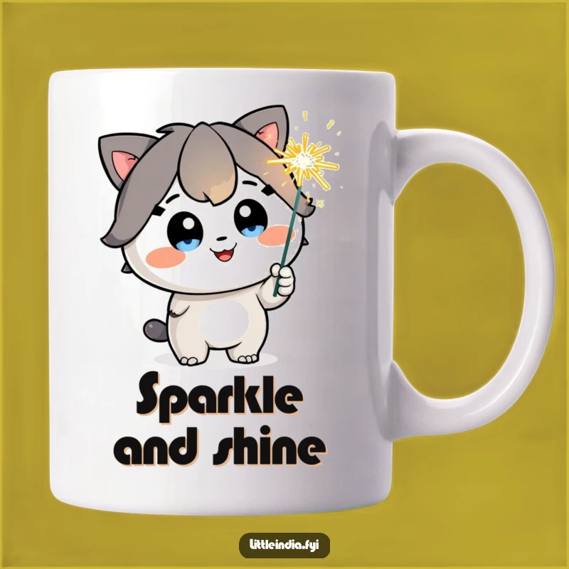 Funny Sparkler Joy Mug - Happy Character, Sparkling Eyes, Perfect Celebration Gift