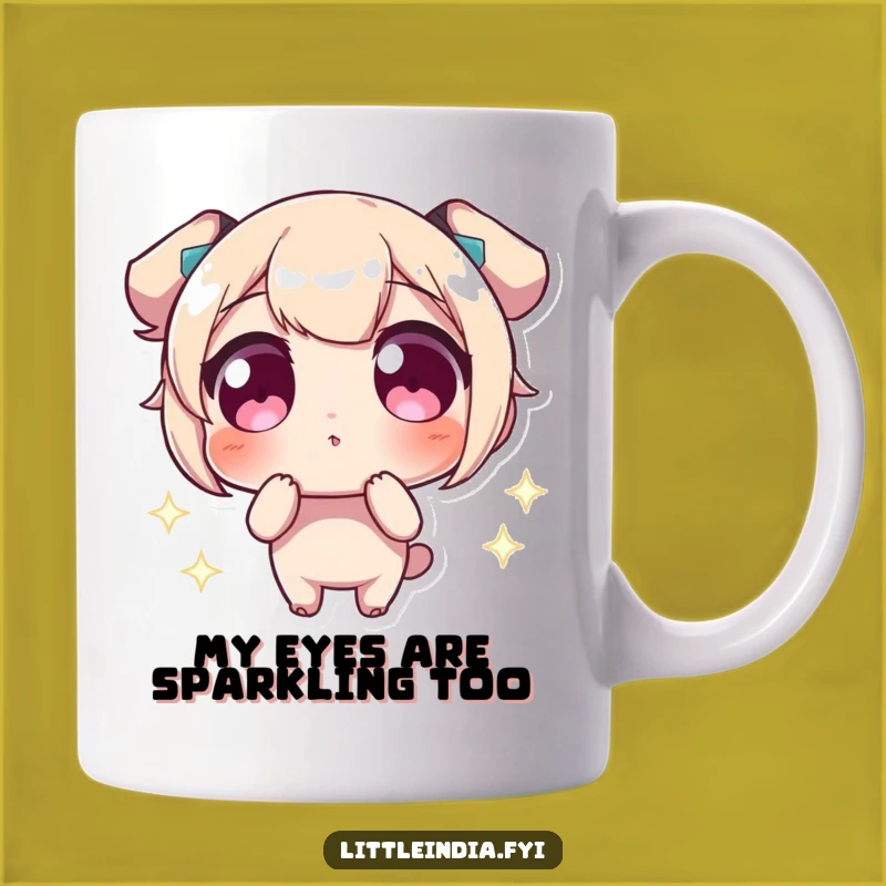 Funny Wide-Eyed Wonder Mug: A Hilarious Gift of Awe and Sparkle