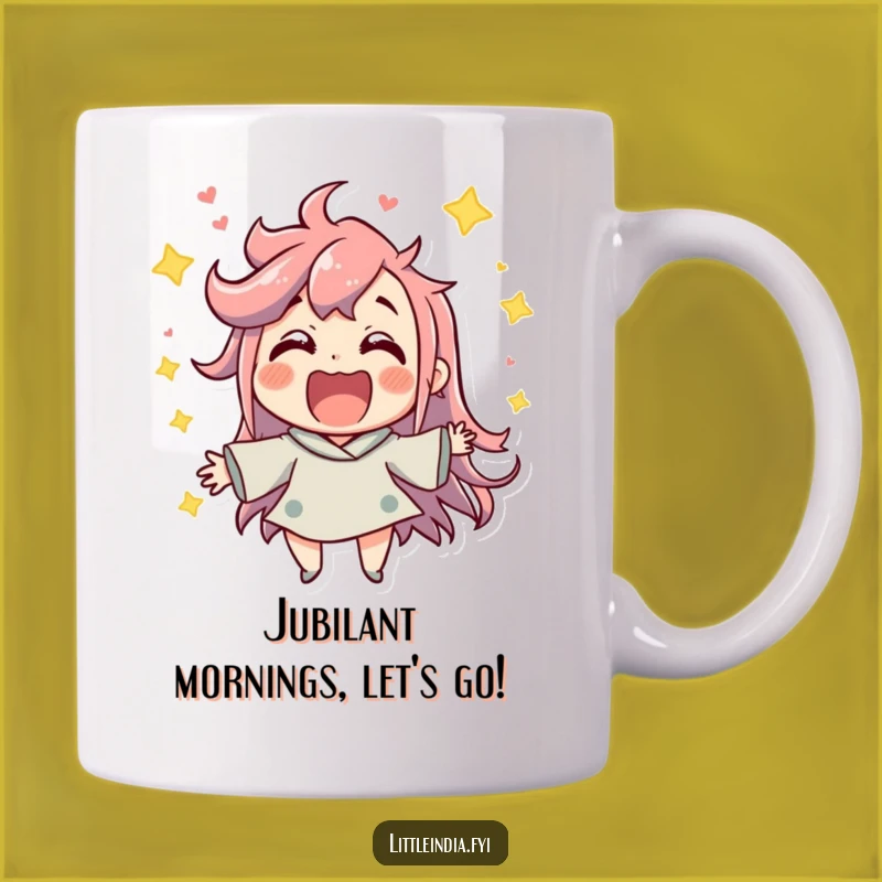 Funny Party Vibe Mug: Jubilant Character Excitement - Lively Funny Gift