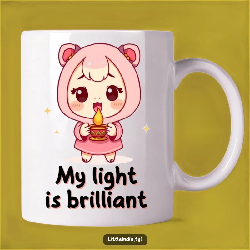 Funny Excited Diya Holder Mug: A Joyful and Hilarious Gift for Festivities