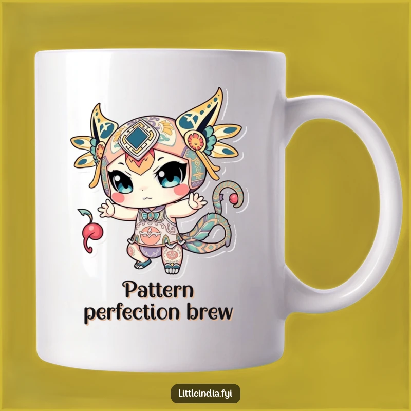 Patterned Character Mug - Dynamic Pose, Artistic & Funny Gift for Art Lovers