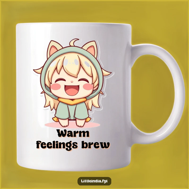 Funny Happy Moment Mug: Warm Character's Joyful Expression Gift
