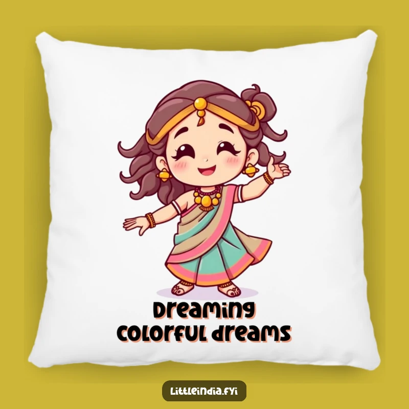 Cozy Funny Sari Dance Pillow: Joyful Character, Soft Comfort with Vibrant Humor