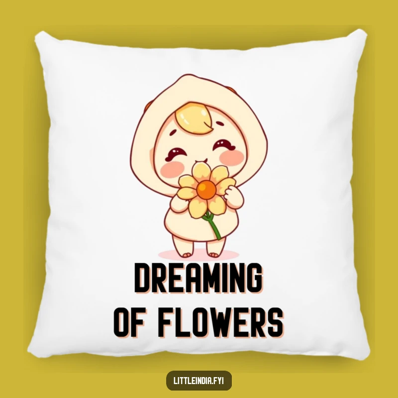 Soft Funny Happy Flower Giver Pillow - Cozy & Cheerful Decor