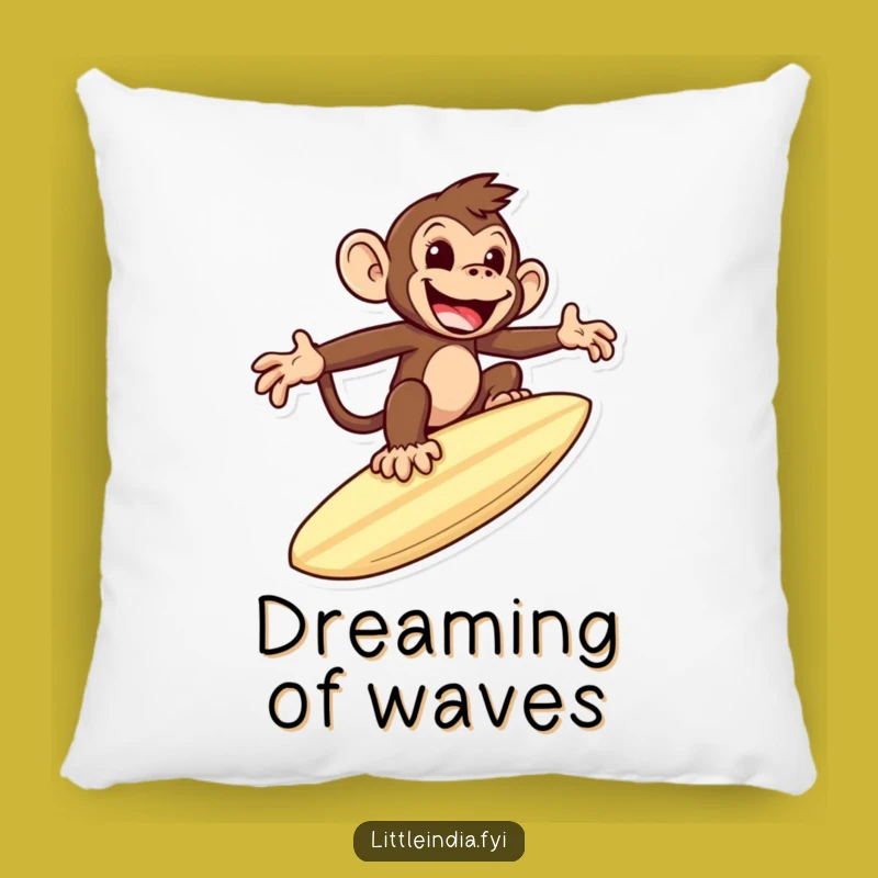Funny Monkey Roti Pillow: Cozy Foodie Accent, Ideal Humorous Gift Throw Pillow