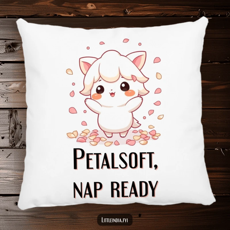 Funny Floral Pillow: Soft cushion with a playful character scattering petals, adding cozy whimsy.