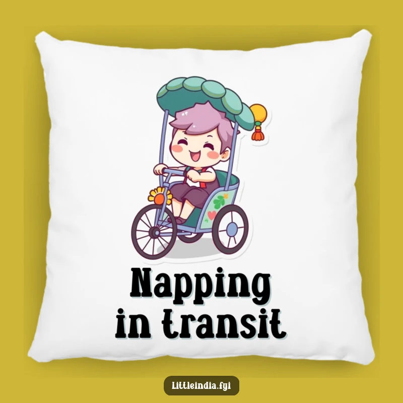 Funny Rickshaw Rider Pillow - Playful Comfort, Hilarious Accent for Cozy Giggles