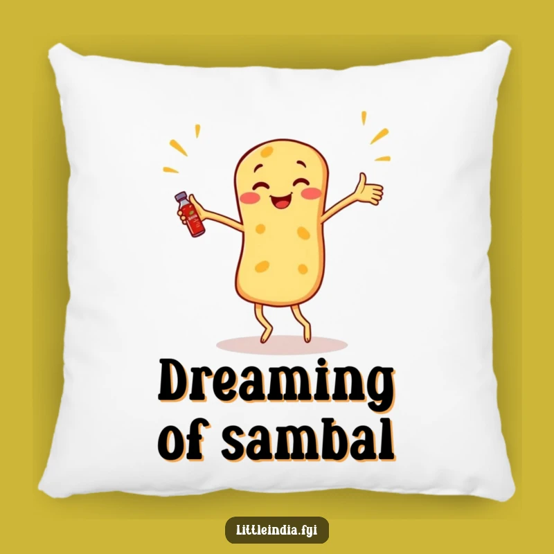 Funny Roti Canai Pillow: Dancing Comfort, Adorable Funny Gift for Cozy Vibes!