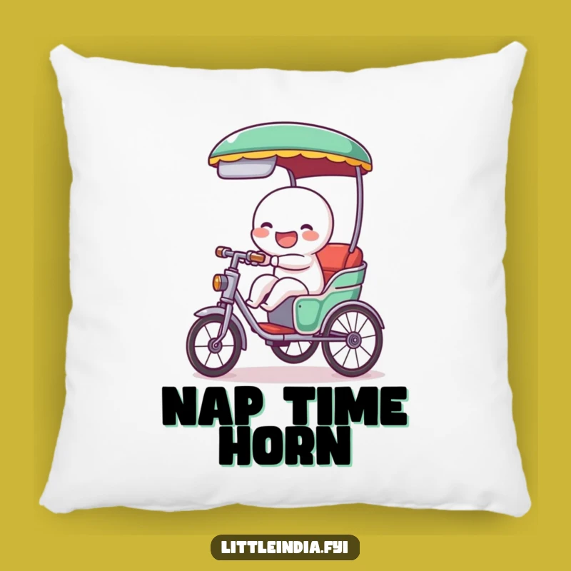 Funny Rickshaw Tooting Pillow: Comfy Cuddles with Cheerful Motion