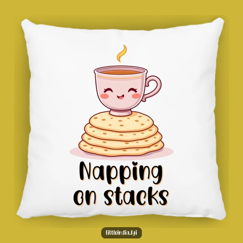 Funny Balancing Chai Pillow: Cozy Comfort with Indian Flair