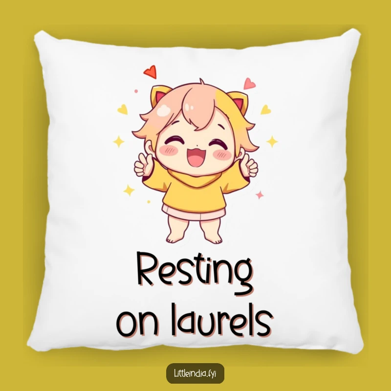 Funny Celebration Pillow: Cheerful Character's Vibrant Pose Comfort, Perfect Funny Gift
