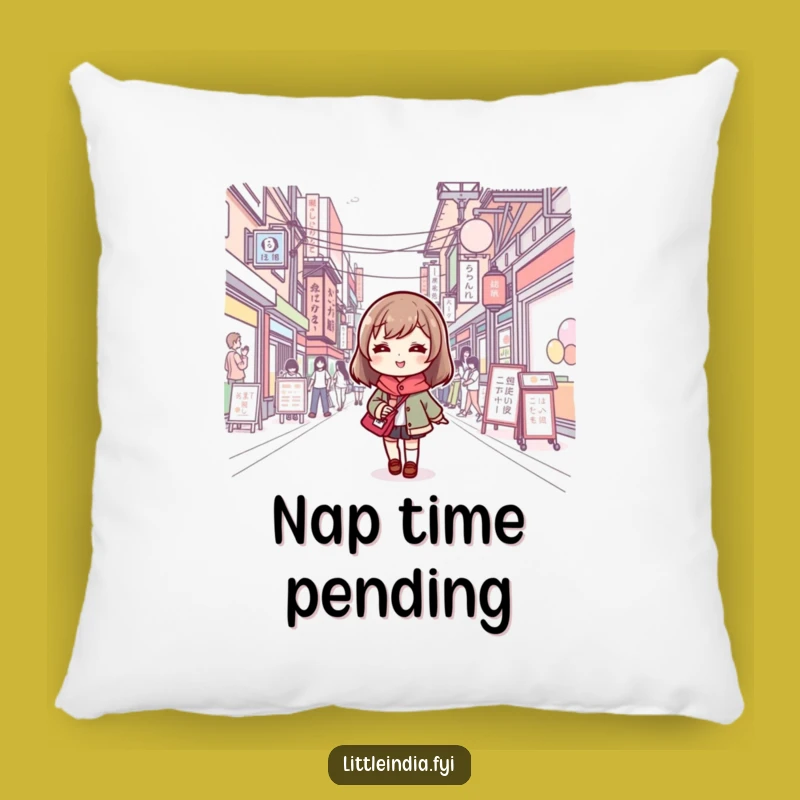 Soft Funny Cute Character Street Scene Pillow - Cozy Humorous Decor