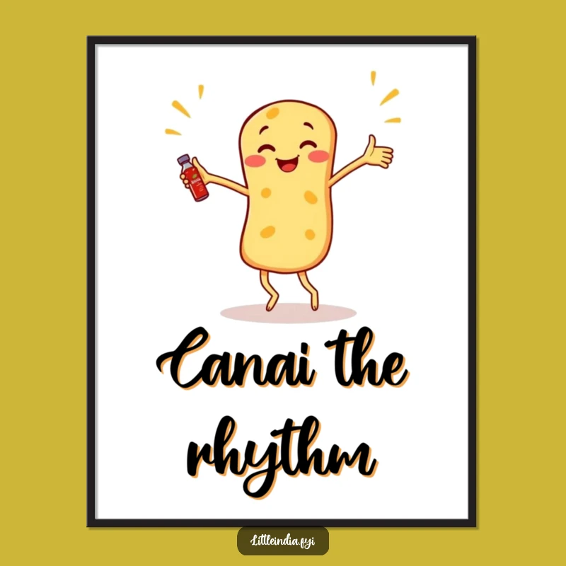Funny Roti Canai Digital Art: Sambal Dance Download, Energetic Funny Gift Decor!