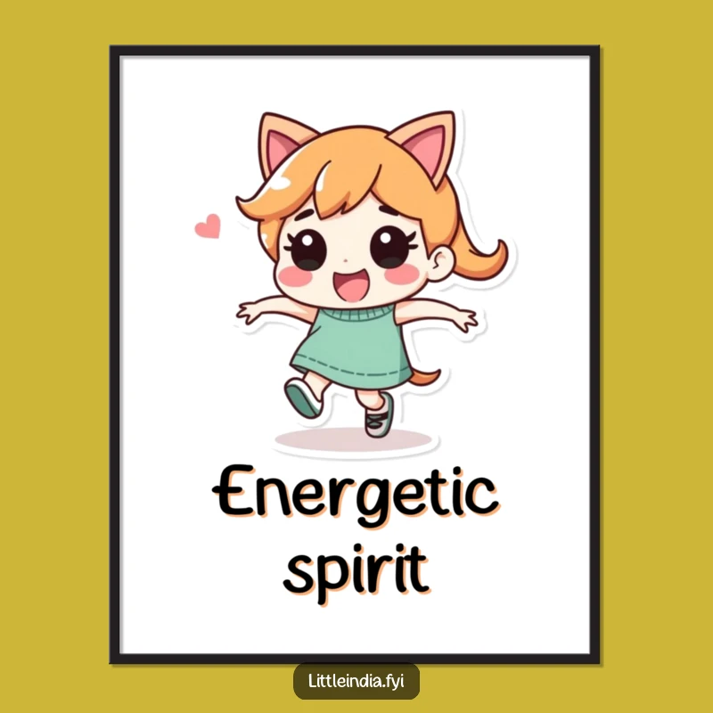 Funny Skip Art Print: Playful Character's Joyful Decor, Perfect Funny Gift