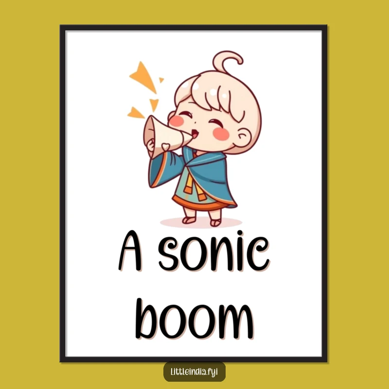 Funny Conch Shell Cheering Character Art: Instant Celebration Print