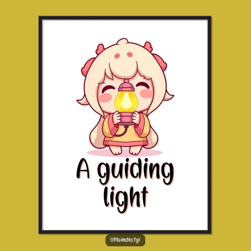 Funny Delighted Character Lamp Digital Art: Brighten Your Walls Instantly!