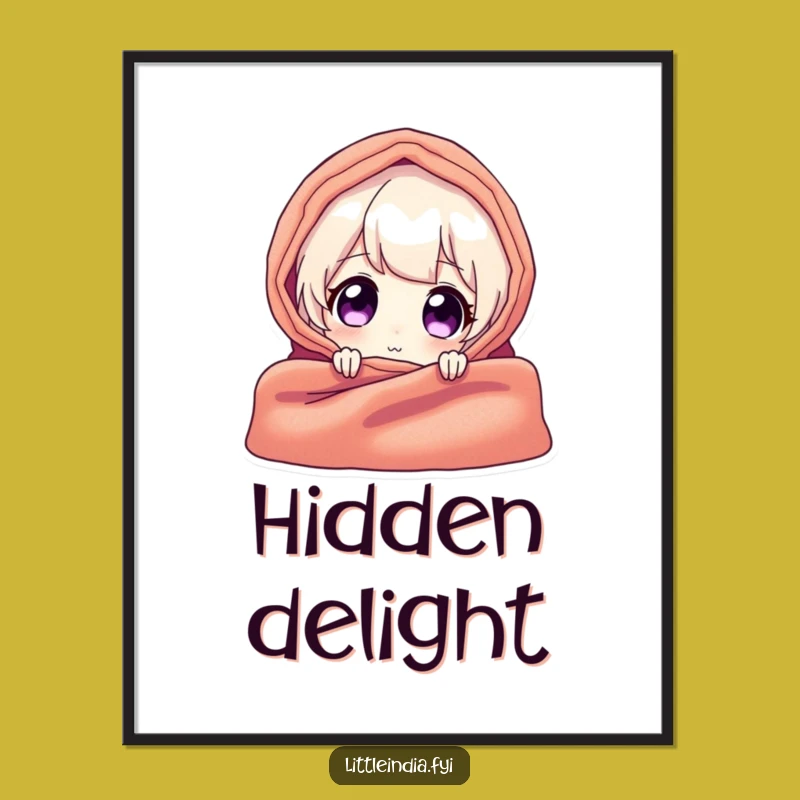 Funny Peek Digital Art: Vibrant Textile Print, Perfect Funny Gift!