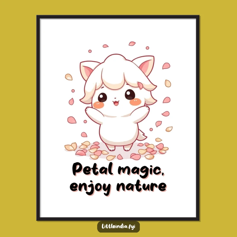 Funny Petal Art Print: Digital Character Flourish - Instant Whimsical Decor