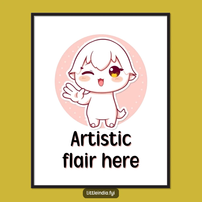 Funny Playful Character Digital Art: Decorate with This Hilarious Gesture!