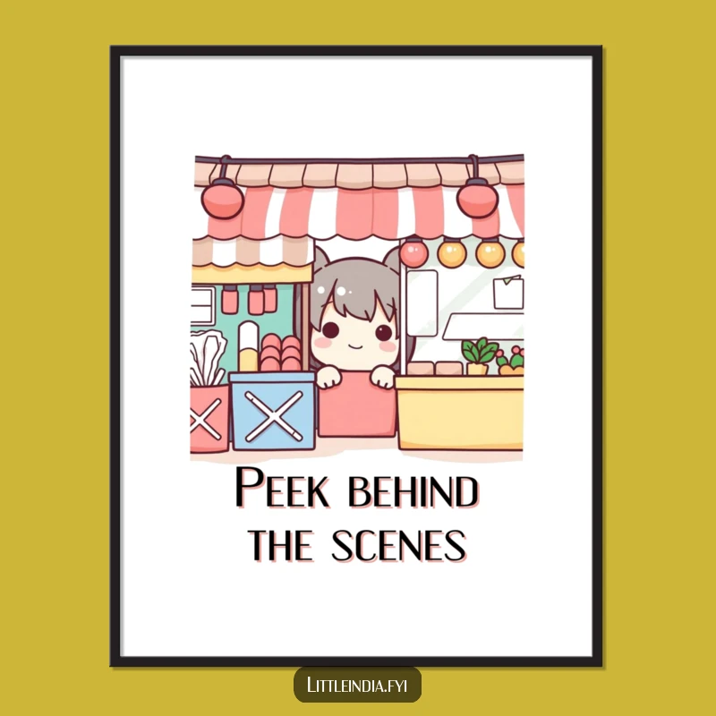 Funny Playful Character Market Peek Digital Art - Instant Whimsy