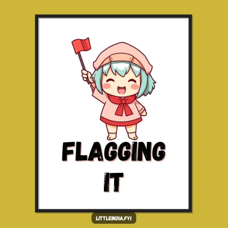 Funny Waving Flag Digital Art: Instant Cheer for Your Walls!