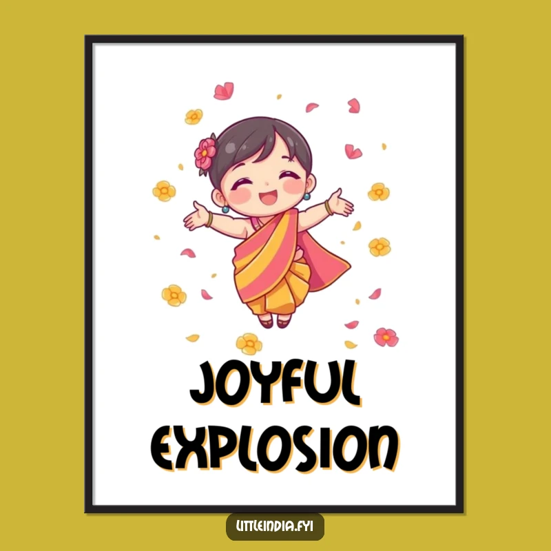 Funny Joyful Sari Digital Art - Humorous Festival Gift for Vibrant Decor