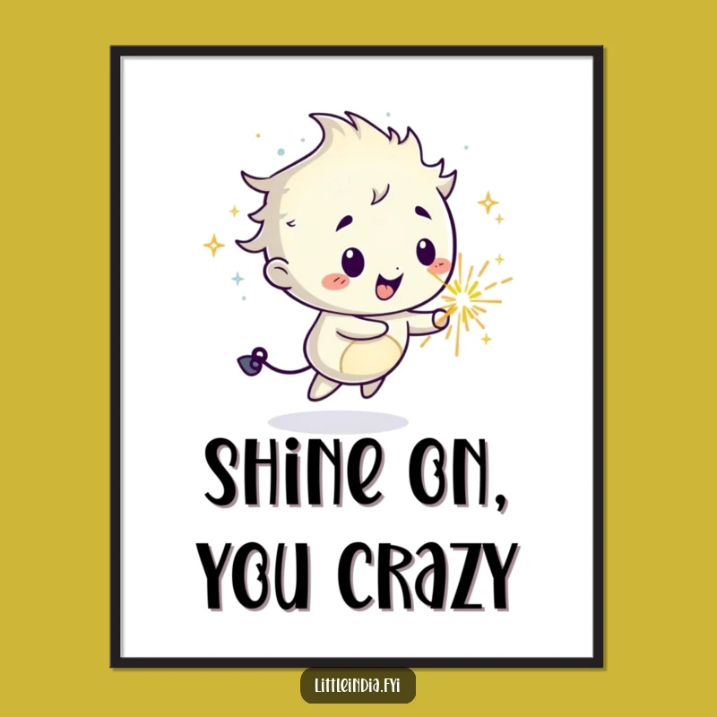 Funny Sparkler Digital Art: Mischievous Character's Joyful Trail