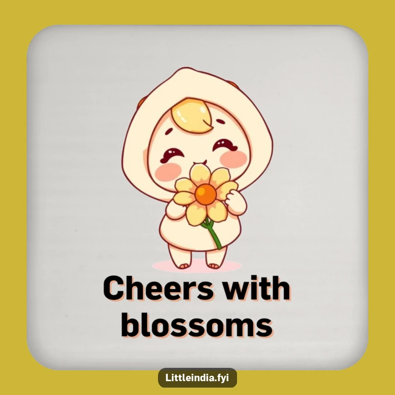 Funny Happy Flower Giver Coasters - Protect with Joy