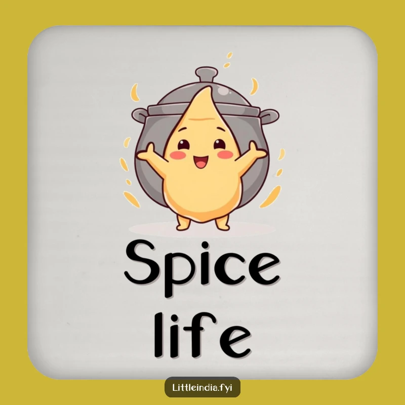 Funny Brave Samosa Drink Coaster: Protect Surfaces with Spice and Humor